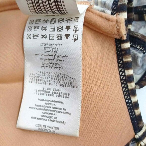 BCBG MaxAzria Bikini Top Womens Sz S Brown Boho Geo Minimal Gold Y2K Island Girl - Picture 12 of 12